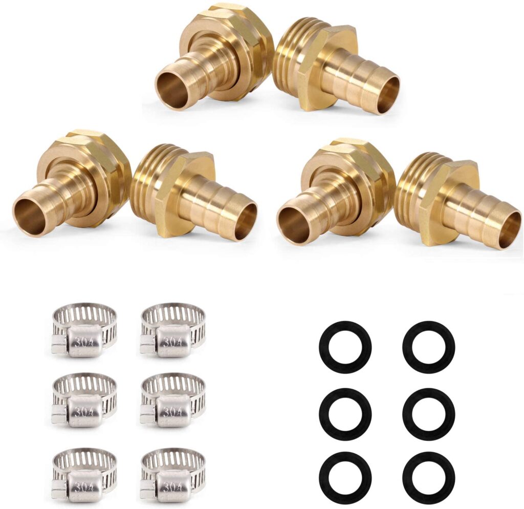 YELUN Solid Brass Hose Repair Connector(5/8″3 Set) YELUN